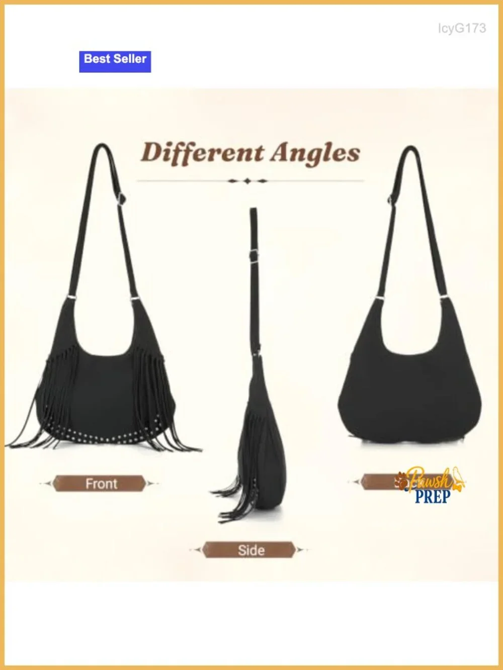 Fringe Hobo Bag Women Vintage Suede Crossbody Purse Boho Tassel Shoulder Bag